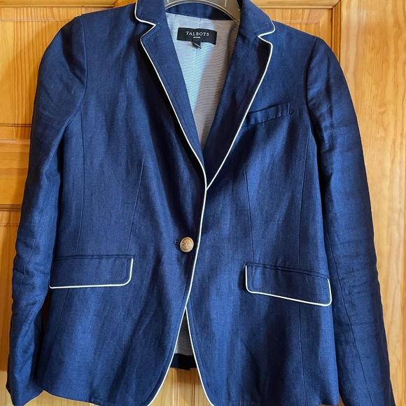 Talbots blue and white blazer worn once - Picture 1 of 8